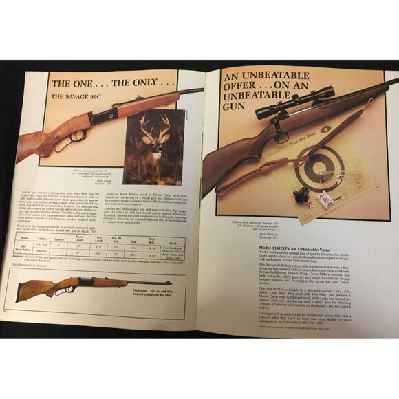 Savage Arms Inc. 1991 Firearms Catalog VINTAGE Long guns Rifles - Picture 5 of 6